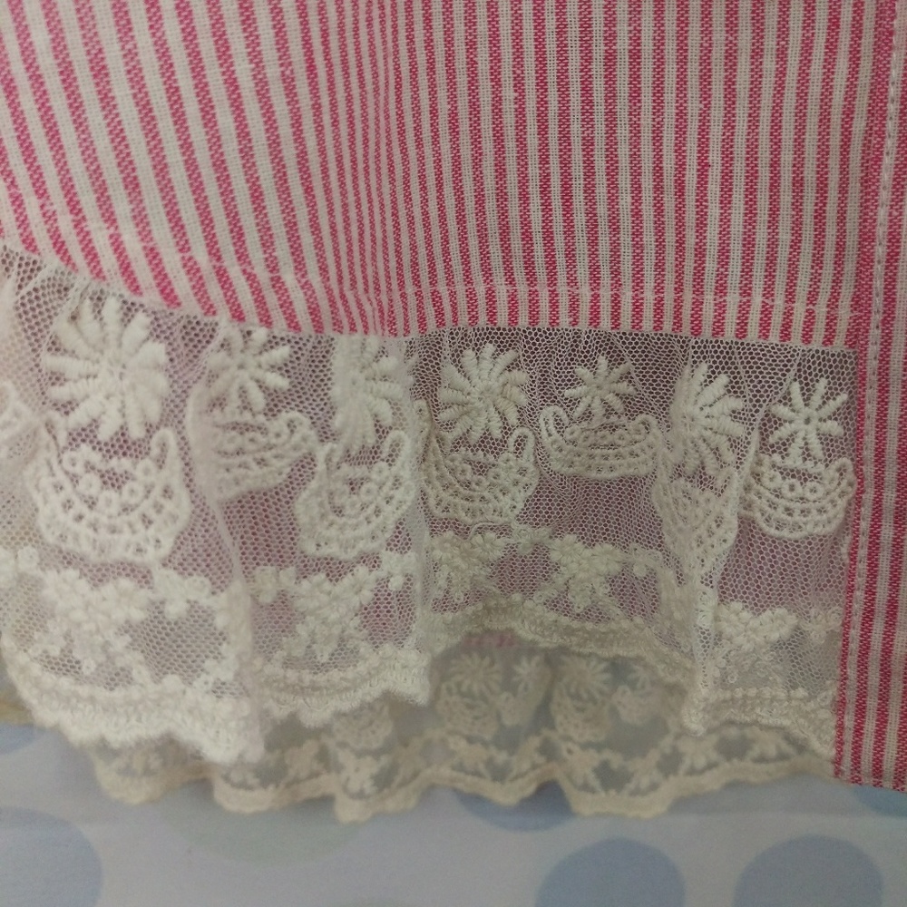 Umgee Country Striped Lace Trim Pockets Tunic - Picture 4 of 8